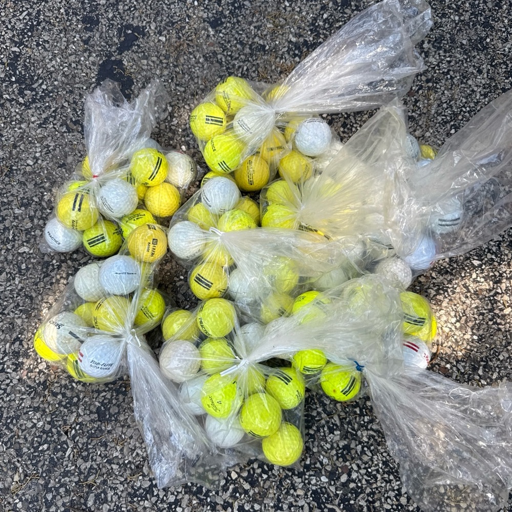 Assorted brands practice golf balls -96